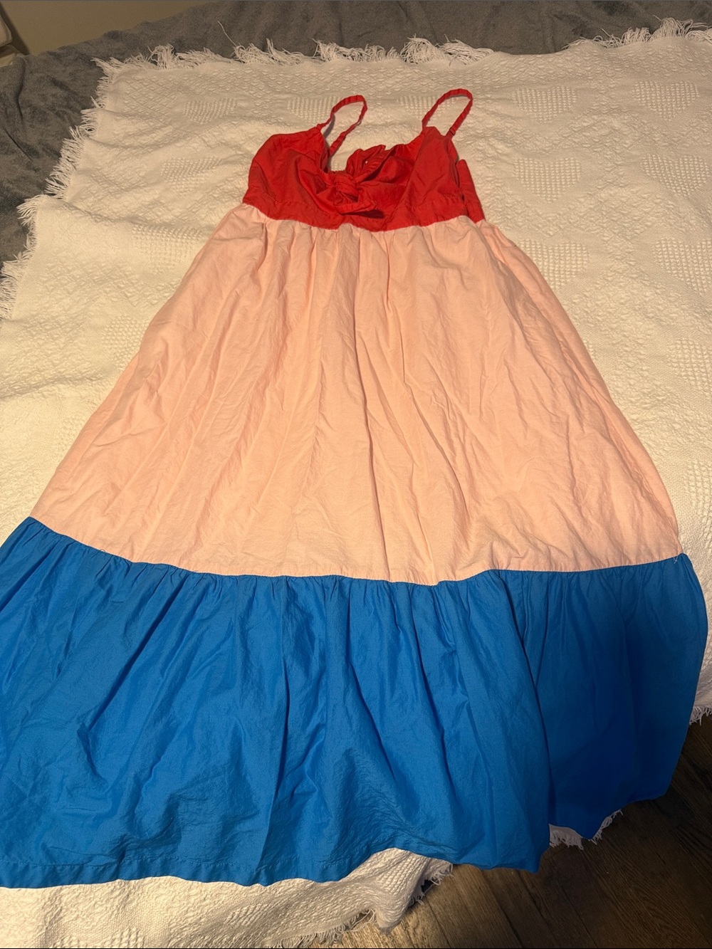 J. Crew Colorblock Maxi Dress in Red, Pink & Blue